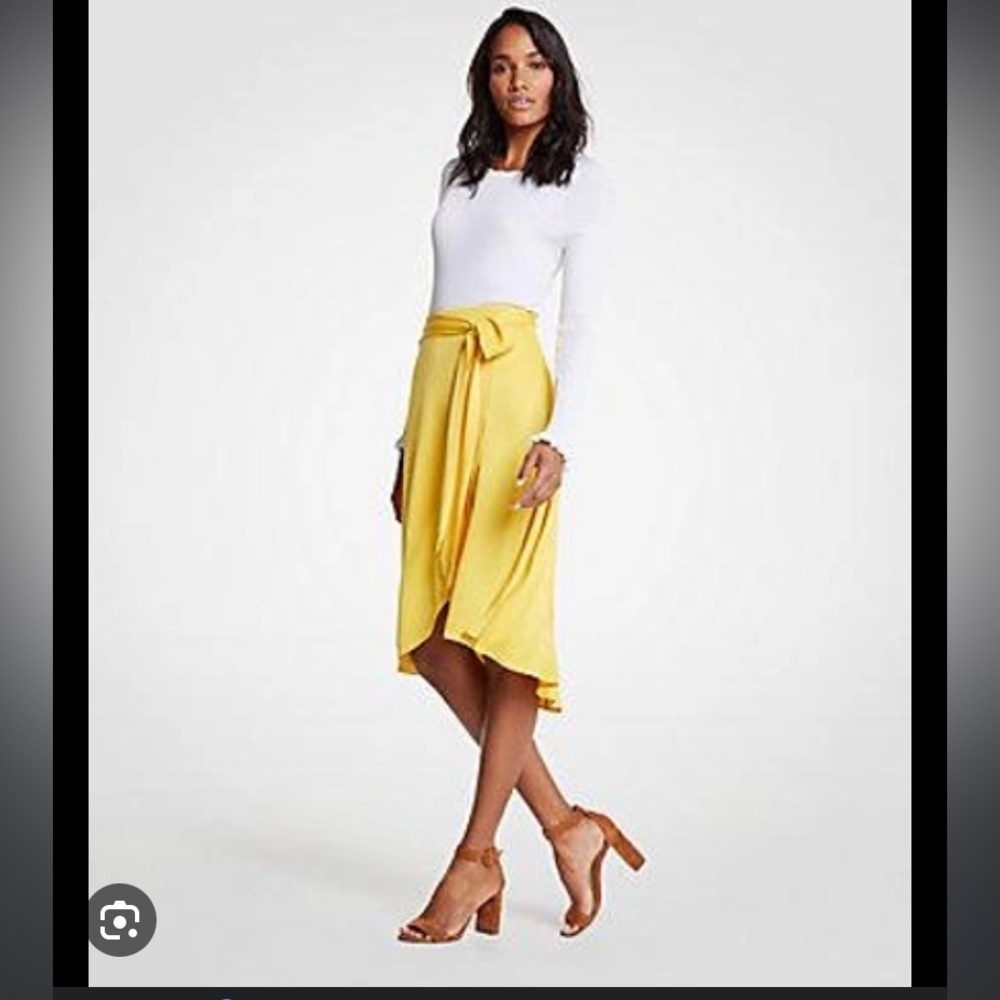 Ann Taylor Tie Waist Wrap Maxi Skirt In Sunny Day size 6